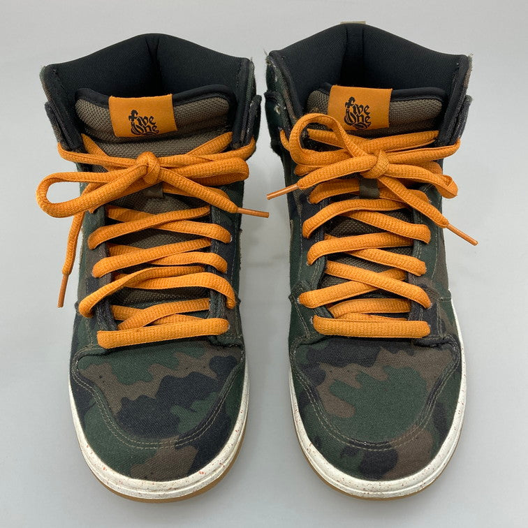 【中古品】【メンズ】 NIKE ナイキ SB 646552-037 DUNK HIGH FIVEONEO CAMO ダンク ハイ ファイブワンオー カモ スニーカー 本体のみ（箱なし） 160-251219-WA-05-iwa サイズ：26.5cm カラー：迷彩 オレンジ 万代Net店