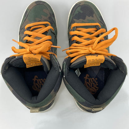【中古品】【メンズ】 NIKE ナイキ SB 646552-037 DUNK HIGH FIVEONEO CAMO ダンク ハイ ファイブワンオー カモ スニーカー 本体のみ（箱なし） 160-251219-WA-05-iwa サイズ：26.5cm カラー：迷彩 オレンジ 万代Net店