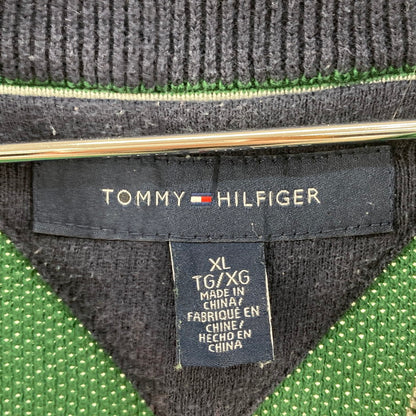 【中古品】【メンズ】 TOMMY HILFIGER トミーヒルフィガー ハーフジップ ニットセーター 147-260327-WA-11-iwa サイズ：XL カラー：グリーン 万代Net店
