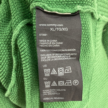 【中古品】【メンズ】 TOMMY HILFIGER トミーヒルフィガー ハーフジップ ニットセーター 147-260327-WA-11-iwa サイズ：XL カラー：グリーン 万代Net店