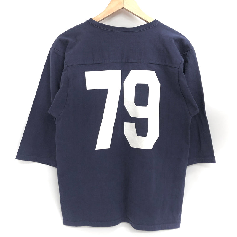 【中古品】【メンズ】 STUDIO D'ARTISAN ステュディオダルチザン 和歌山吊り編みフットボールＴシャツ カットソー 七分袖 トップス 古着 145-260909-rs-05-fur サイズ：L カラー：ネイビー 万代Net店