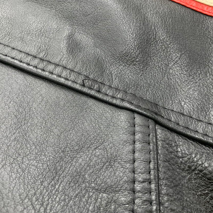 【中古品】【メンズ】 ALL STAR CAFE OFFICIAL オールスターカフェオフィシャル USA製 90S LEATHER VARSITY JACKET レザー バーシティ ジャケット アウター 146-260506-cs-18-izu サイズ：XL カラー：レッド×ブラック 万代Net店