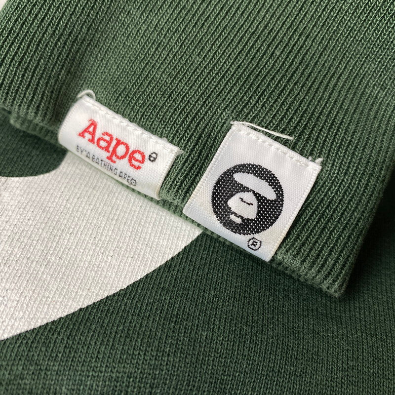 【中古品】【メンズ】 A BATHING APE -AAPE- アベイシングエイプ エーエイプ HOODED SWEATSHIRT フーデッド スウェットシャツ パーカー トップス 142-260926-kh-03-izu サイズ：M カラー：グリーン 万代Net店