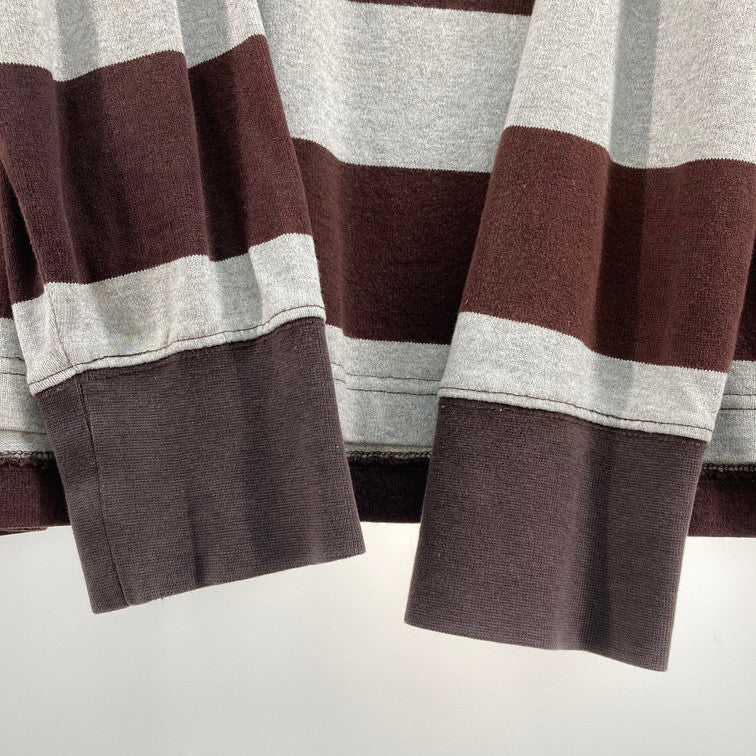 【中古品】【メンズ】 TOMMY HILFIGER トミーヒルフィガー L/S RUGGER SHIRT 147-260328-WA-02-iwa サイズ：M カラー：ブラウン グレー 万代Net店