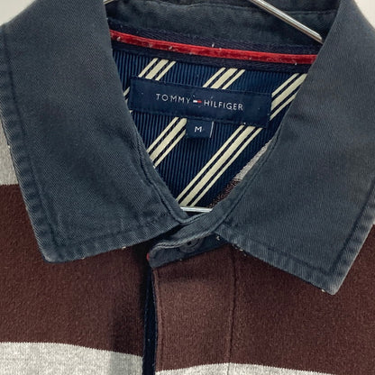 【中古品】【メンズ】 TOMMY HILFIGER トミーヒルフィガー L/S RUGGER SHIRT 147-260328-WA-02-iwa サイズ：M カラー：ブラウン グレー 万代Net店