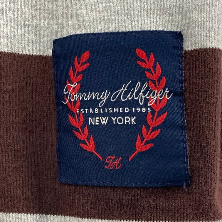 【中古品】【メンズ】 TOMMY HILFIGER トミーヒルフィガー L/S RUGGER SHIRT 147-260328-WA-02-iwa サイズ：M カラー：ブラウン グレー 万代Net店