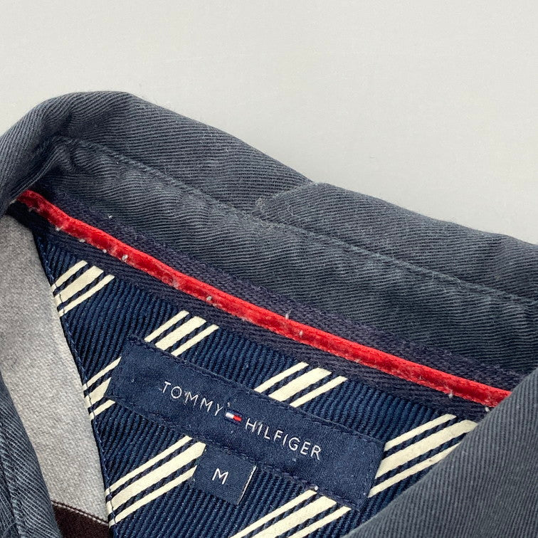 【中古品】【メンズ】 TOMMY HILFIGER トミーヒルフィガー L/S RUGGER SHIRT 147-260328-WA-02-iwa サイズ：M カラー：ブラウン グレー 万代Net店