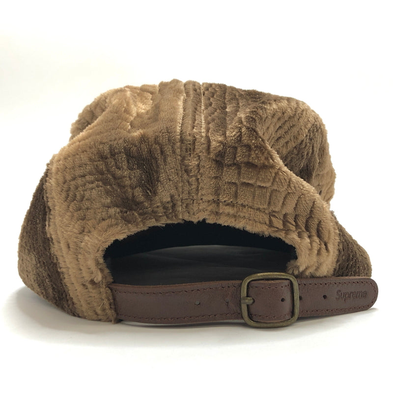 【現状渡し品】【メンズ/レディース】 SUPREME シュプリーム 16AW CROC EMBOSSED VELEVET CAMP CAP キャップ 帽子 149-260910-rs-04-fur サイズ：F カラー：ブラウン 万代Net店