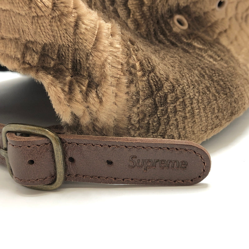 【現状渡し品】【メンズ/レディース】 SUPREME シュプリーム 16AW CROC EMBOSSED VELEVET CAMP CAP キャップ 帽子 149-260910-rs-04-fur サイズ：F カラー：ブラウン 万代Net店