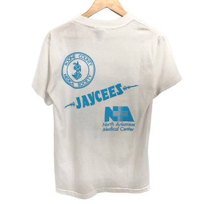 【中古品】【メンズ】 Hanes ヘインズ 90S S/S TEE 半袖 Tシャツ トップス 両シングル 古着 ヴィンテージ 146-260622-rs-13-fur サイズ：S カラー：ホワイト 万代Net店