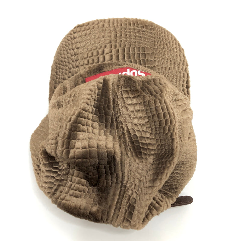 【現状渡し品】【メンズ/レディース】 SUPREME シュプリーム 16AW CROC EMBOSSED VELEVET CAMP CAP キャップ 帽子 149-260910-rs-04-fur サイズ：F カラー：ブラウン 万代Net店
