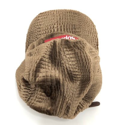 【現状渡し品】【メンズ/レディース】 SUPREME シュプリーム 16AW CROC EMBOSSED VELEVET CAMP CAP キャップ 帽子 149-260910-rs-04-fur サイズ：F カラー：ブラウン 万代Net店