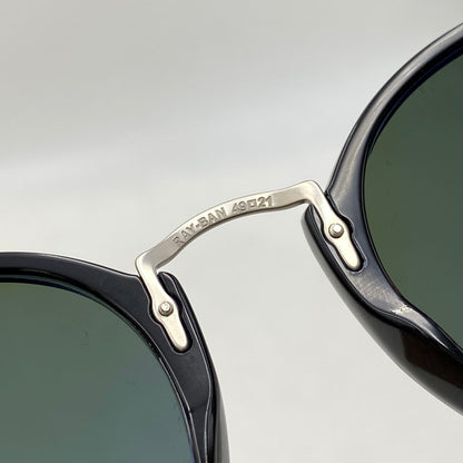 【中古品】【メンズ/レディース】 RAY-BAN レイバン RB2447 ROUND FLECK SUNGLASSES ラウンド フレック サングラス 203-260930-cs-18-izu サイズ：49口21-145 カラー：ブラック×グリーン系 万代Net店