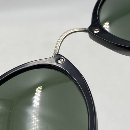 【中古品】【メンズ/レディース】 RAY-BAN レイバン RB2447 ROUND FLECK SUNGLASSES ラウンド フレック サングラス 203-260930-cs-19-izu サイズ：49口21-145 カラー：ブラック×グリーン系 万代Net店