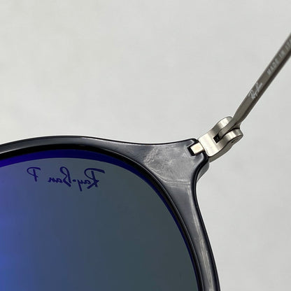 【中古品】【メンズ/レディース】 RAY-BAN レイバン RB2447 ROUND FLECK SUNGLASSES ラウンド フレック サングラス 203-260930-cs-19-izu サイズ：49口21-145 カラー：ブラック×グリーン系 万代Net店