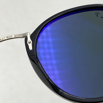 【中古品】【メンズ/レディース】 RAY-BAN レイバン RB2447 ROUND FLECK SUNGLASSES ラウンド フレック サングラス 203-260930-cs-19-izu サイズ：49口21-145 カラー：ブラック×グリーン系 万代Net店