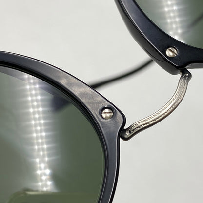 【中古品】【メンズ/レディース】 RAY-BAN レイバン RB2447 ROUND FLECK SUNGLASSES ラウンド フレック サングラス 203-260930-cs-19-izu サイズ：49口21-145 カラー：ブラック×グリーン系 万代Net店
