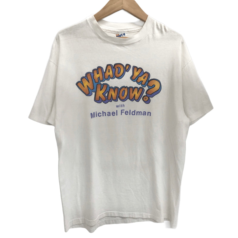 【中古品】【メンズ】 Hanes ヘインズ 90S AMERICAN COMEDY S/S TEE 半袖 Tシャツ トップス 古着 ヴィンテージ 146-260622-rs-12-fur サイズ：L カラー：ホワイト 万代Net店