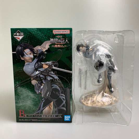 【中古品】 一番くじ 進撃の巨人　地鳴らし　B賞　リヴァイ　俺達が夢見た世界 フィギュア 052-260713-hu-10-min 万代Net店