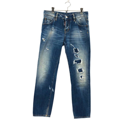 【現状渡し品】【レディース】 DSQUARED2 ディースクエアード F3-452 デニムパンツ ダメージ加工 ボトムス 152-251023-hn-05-fur サイズ：40 カラー：インディゴ 万代Net店