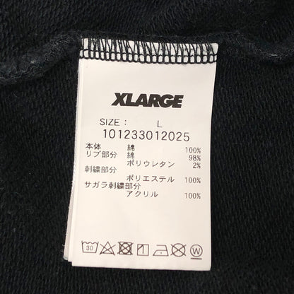 【中古品】【メンズ】 XLARGE エクストララージ RETRO CREWNECK SWEAT 101233012025 レトロクルーネックスウェット 切り替え トレーナー 長袖 トップス 古着 142-260910-rs-08-fur サイズ：L カラー：ブラック/グレー 万代Net店