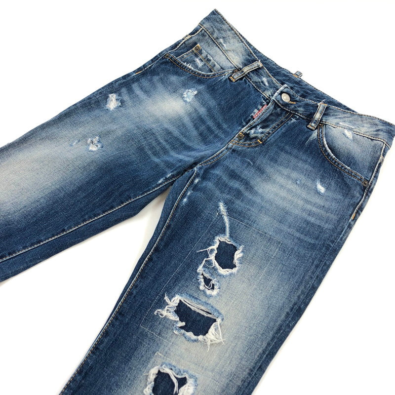 【現状渡し品】【レディース】 DSQUARED2 ディースクエアード F3-452 デニムパンツ ダメージ加工 ボトムス 152-251023-hn-05-fur サイズ：40 カラー：インディゴ 万代Net店