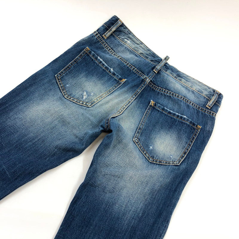 【現状渡し品】【レディース】 DSQUARED2 ディースクエアード F3-452 デニムパンツ ダメージ加工 ボトムス 152-251023-hn-05-fur サイズ：40 カラー：インディゴ 万代Net店