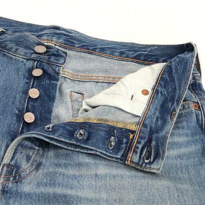 【中古品】【メンズ】 LEVI'S リーバイス 501 DENIM PANTS 00501-3375 デニムパンツ 150周年モデル Gパン ボトムス ダメージ加工 古着 158-260910-rs-10-fur サイズ：W34×L32 カラー：インディゴ 万代Net店