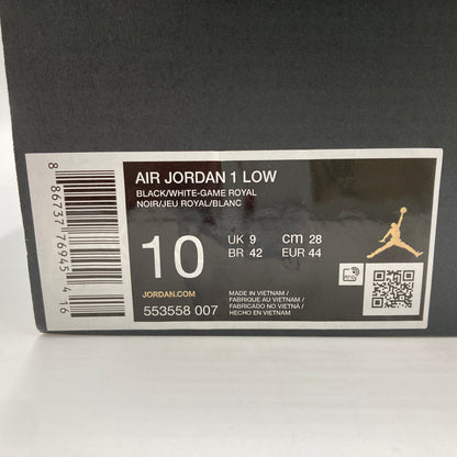 【未使用品】【メンズ】 NIKE ナイキ 553558-007/AIR JORDAN 1 LOW BLACK GAME ROYAL METALLIC PLATINUM 160-250314-NS-6-iwa サイズ：28 カラー：ブラック ブルー 万代Net店