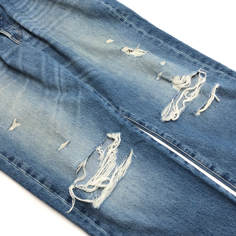 【中古品】【メンズ】 LEVI'S リーバイス 501 DENIM PANTS 00501-3375 デニムパンツ 150周年モデル Gパン ボトムス ダメージ加工 古着 158-260910-rs-10-fur サイズ：W34×L32 カラー：インディゴ 万代Net店