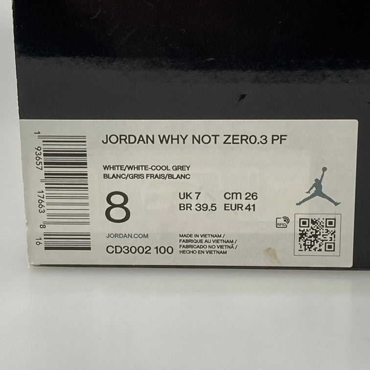 【中古美品】【メンズ】 NIKE ナイキ CD3002-100 JORDAN WHY NOT ZER0.3 PF 靴 スニーカー レインボー マルチカラー 160-251220-WA-03-iwa サイズ：26cm カラー：グレー 万代Net店