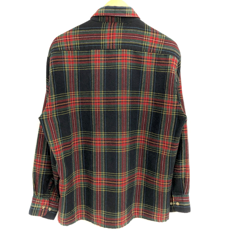 【中古品】【メンズ】 CLAYBROOKE クレイブルック 80S CHECK LS ACRYLIC SHIRT チェックシャツ 長袖 トップス 古着 ヴィンテージ 146-260623-rs-02-fur サイズ：L カラー：ブラック/レッド/グリーン 万代Net店
