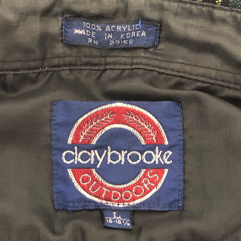 【中古品】【メンズ】 CLAYBROOKE クレイブルック 80S CHECK LS ACRYLIC SHIRT チェックシャツ 長袖 トップス 古着 ヴィンテージ 146-260623-rs-02-fur サイズ：L カラー：ブラック/レッド/グリーン 万代Net店