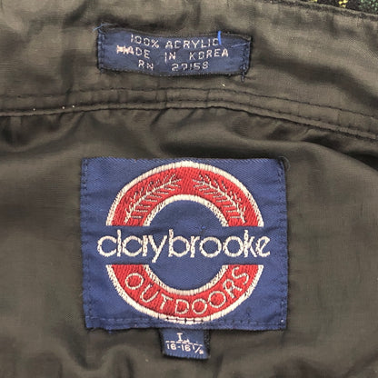【中古品】【メンズ】 CLAYBROOKE クレイブルック 80S CHECK LS ACRYLIC SHIRT チェックシャツ 長袖 トップス 古着 ヴィンテージ 146-260623-rs-02-fur サイズ：L カラー：ブラック/レッド/グリーン 万代Net店