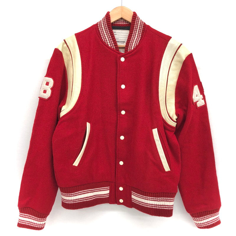 【中古品】【メンズ】 HOUSTON ヒューストン STADIUM JACKET 5245 スタジアムジャケット スタジャン ブルゾン アウター アメカジ系 145-241125-rs-01-fur サイズ：38 カラー：レッド 万代Net店