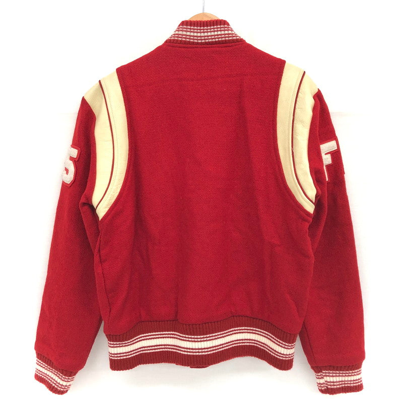 【中古品】【メンズ】 HOUSTON ヒューストン STADIUM JACKET 5245 スタジアムジャケット スタジャン ブルゾン アウター アメカジ系 145-241125-rs-01-fur サイズ：38 カラー：レッド 万代Net店