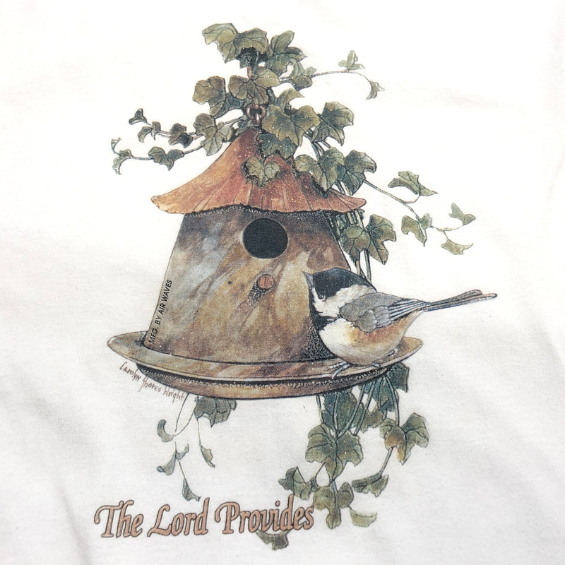【現状渡し品】【メンズ】 JERZEES ジャージーズ CHICKADEE PRINT S/S TEE 小鳥プリント Tシャツ 半袖 トップス 古着 ヴィンテージ 146-260623-rs-05-fur サイズ：2X(2XL) カラー：ホワイト 万代Net店