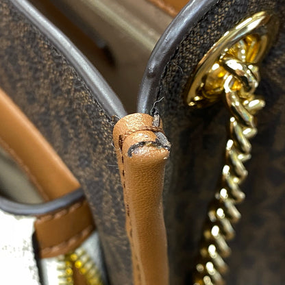 【中古品】【レディース】 MICHAEL KORS マイケルコース OA-2103 REGINA FLAP MEDIUM SHOULDER BAG レジーナ フラップ ミディアム ショルダー バッグ カバン 188-260630-kh-03-izu カラー：ブラウン 万代Net店
