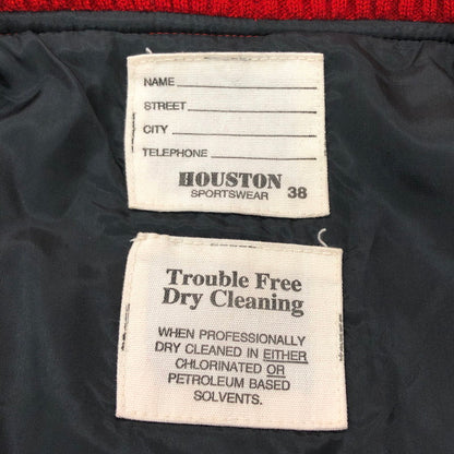 【中古品】【メンズ】 HOUSTON ヒューストン STADIUM JACKET 5245 スタジアムジャケット スタジャン ブルゾン アウター アメカジ系 145-241125-rs-01-fur サイズ：38 カラー：レッド 万代Net店