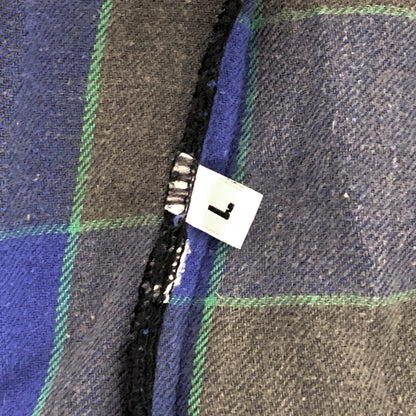 【ジャンク品】【メンズ】 WRANGLER ラングラー 80S SNAP BUTTON L/S CHECK SHIRT チェックシャツ 長袖 トップス スナップボタン 古着 ヴィンテージ 146-260623-rs-08-fur サイズ：L カラー：ブルー/グレー 万代Net店