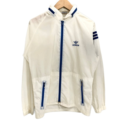 【現状渡し品】【メンズ】 OLD ADIDAS オールドアディダス 80S NYLON FULL ZIP JACKET ADS-200 ナイロンジャケット トラックジャケット ブルゾン アウター 古着 ヴィンテージ 146-260623-rs-09-fur サイズ：M カラー：ホワイト/ブルー 万代Net店