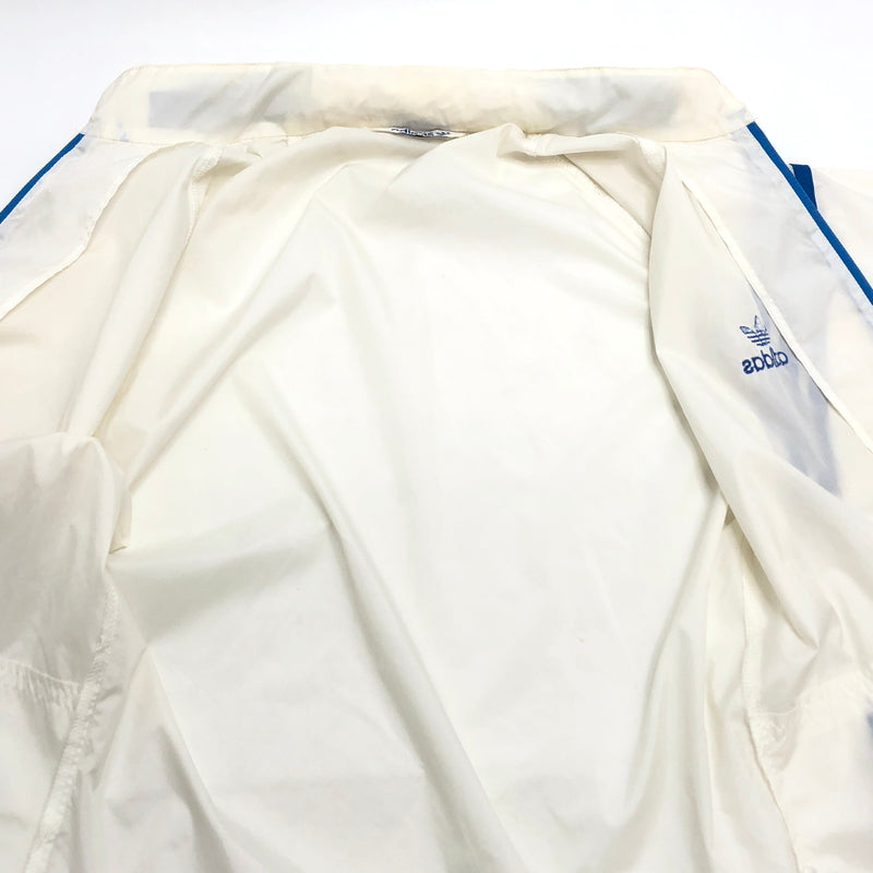 【現状渡し品】【メンズ】 OLD ADIDAS オールドアディダス 80S NYLON FULL ZIP JACKET ADS-200 ナイロンジャケット トラックジャケット ブルゾン アウター 古着 ヴィンテージ 146-260623-rs-09-fur サイズ：M カラー：ホワイト/ブルー 万代Net店