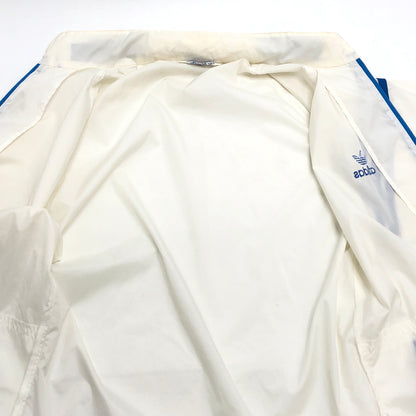 【現状渡し品】【メンズ】 OLD ADIDAS オールドアディダス 80S NYLON FULL ZIP JACKET ADS-200 ナイロンジャケット トラックジャケット ブルゾン アウター 古着 ヴィンテージ 146-260623-rs-09-fur サイズ：M カラー：ホワイト/ブルー 万代Net店
