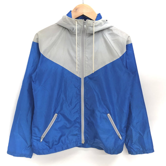 【ジャンク品】【メンズ】 OLD NIKE オールドナイキ 80S NYLON JACKET ナイロンジャケット ライトアウター古着 ヴィンテージ 146-260625-rs-01-fur サイズ：L カラー：ブルー/グレー 万代Net店