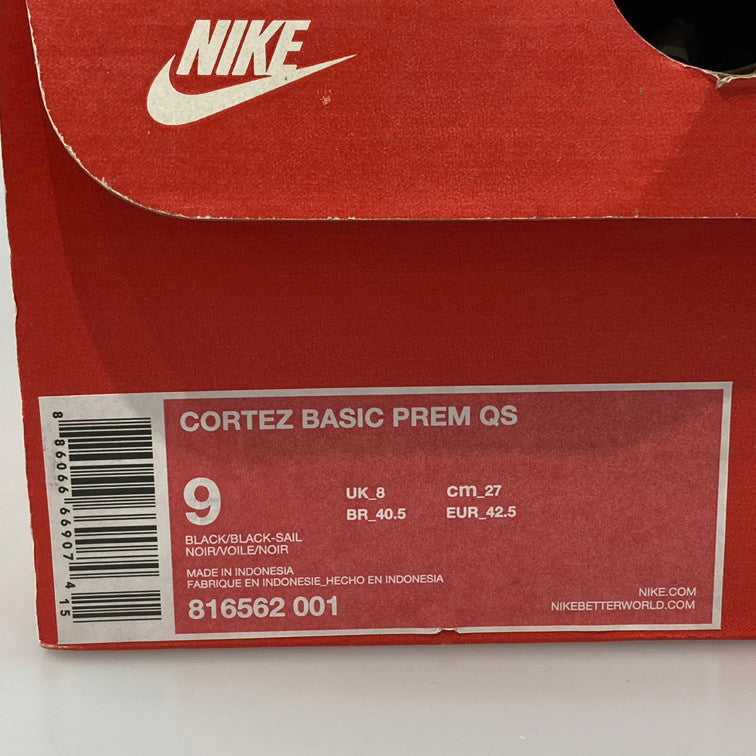 【中古品】【メンズ】 NIKE ナイキ 816562-001 CORTEZ BASIC PREMIUM QS BLACK/BLACK-SAIL 靴 スニーカー 160-251221-WA-04-iwa サイズ：27cm カラー：ブラック オレンジ 万代Net店