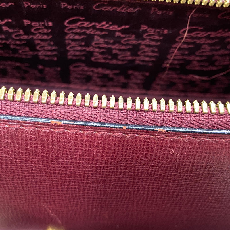 【中古品】【レディース】 CARTIER カルティエ MUST LINE HANDBAG マストライン ハンドバッグ カバン 180-260811-kh-16-izu カラー：レッド系 万代Net店