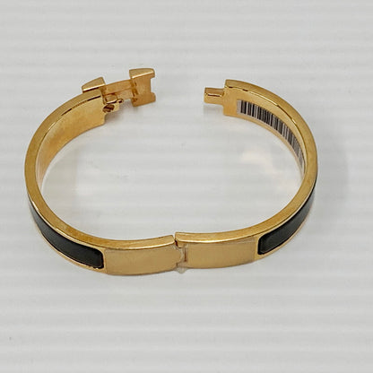 【中古品】【メンズ/レディース】 HERMES エルメス SP0199 ENAMEL NARROW CLIC CLAC H BRACELET エナメルナロークリッククラックHブレスレット ブレスレット アクセサリー 服飾雑貨 182-240923-ma-02-izu カラー：BLACK GOLD 万代Net店