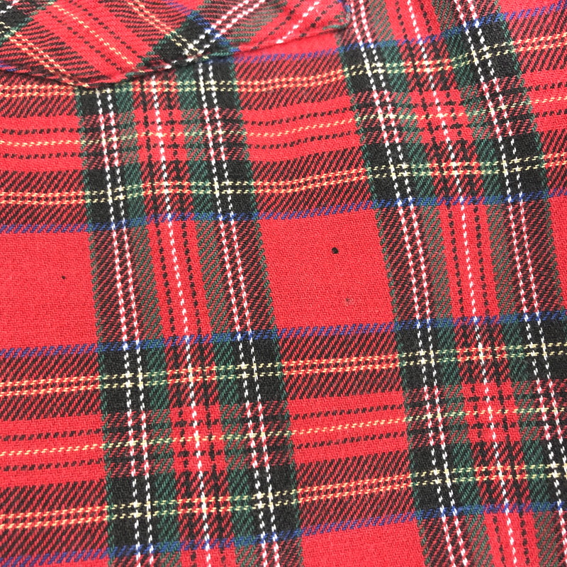【ジャンク品】【メンズ】 ARROW アロー チェック柄 シャツジャケット 裏地付き ワッペン ヴィンテージ系 146-260331-rs-07-fur サイズ：L カラー：レッド 万代Net店