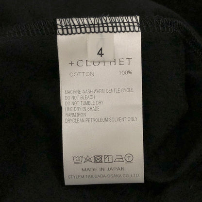 【中古美品】【メンズ】 +CLOTHET クロスクローゼット +C定番 Tailored T-shirt CLK-60060 スビンプラチナム スムース テーラードTシャツ 半袖 トップス 無地 147-250807-rs-01-fur サイズ：4(XL) カラー：ブラック 万代Net店