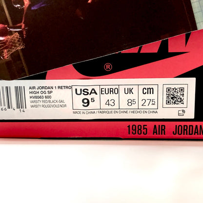 【中古美品】【メンズ】 NIKE × UNION ナイキ AIR JORDAN 1 RETRO HIGH OGHV8563-600 エアジョーダン レトロ ハイ スニーカー シューズ 靴 160-260914-rs-05-fur サイズ：27.5cm US9.5 カラー：シカゴ/シャドウ 万代Net店